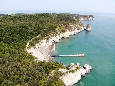 航拍大连金石滩黄金海岸海景