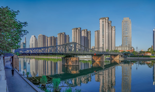 天津海河风景线全景图