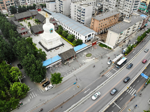 航拍沈阳护国延寿寺沈阳西塔