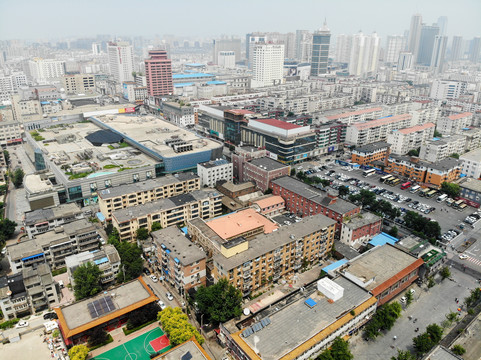 航拍辽宁沈阳沈河区居民住宅区