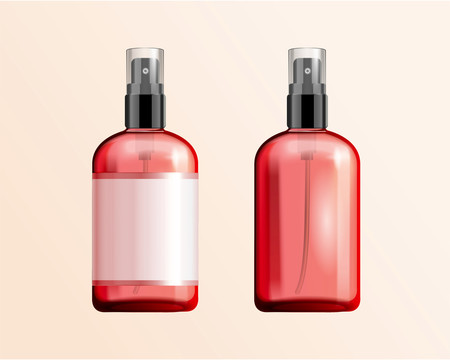 粉红透明喷雾瓶包装设计
