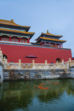 北京故宫午门金水河