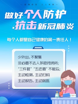 抗击疫情个人防护海报