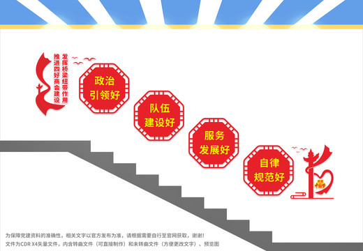 四好商会楼梯文化墙