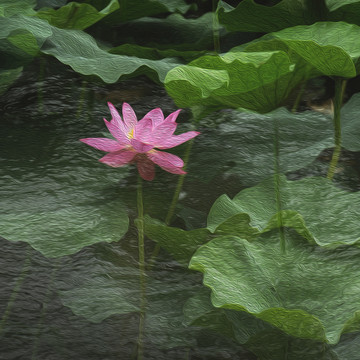 客房卧室装饰仿油画小品