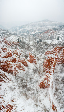 红石谷雪景