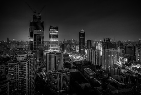 徐家汇夜景航拍
