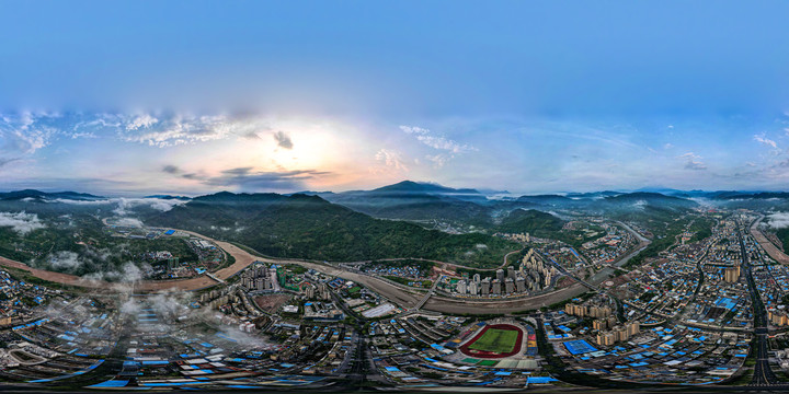 荥经马耳山日出360度全景