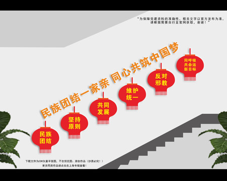 楼梯间民族团结文化墙