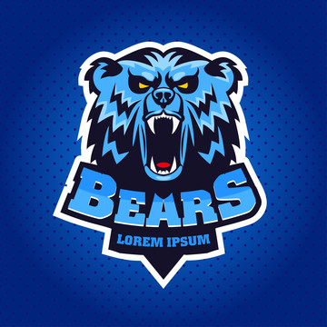 蓝色猛熊球队logo插图