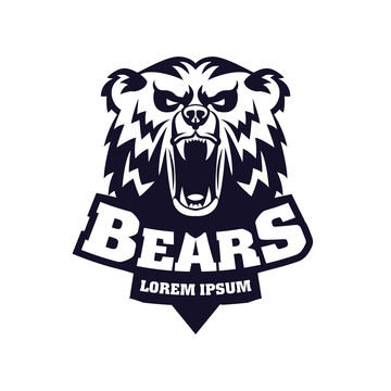 黑白猛熊球队logo插图
