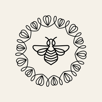 简约蜜蜂轮廓插图