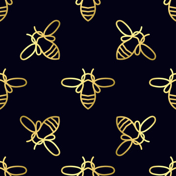 简约金色蜜蜂背景