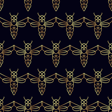 金色纹理蜜蜂背景