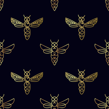 金色花纹蜜蜂背景