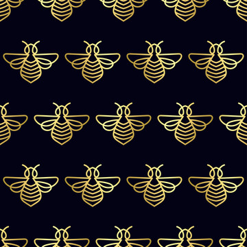金色蜜蜂排列背景