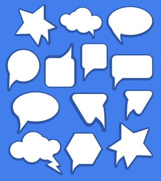 蓝白空白对话框插图