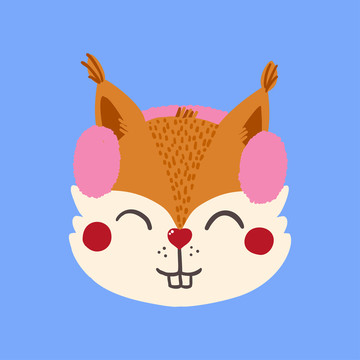 狐狸戴耳罩插图