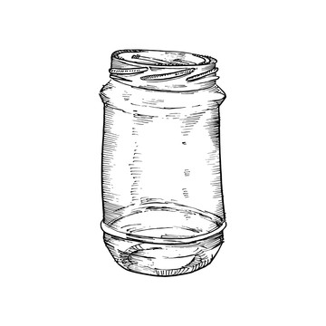 素描果酱玻璃罐插图