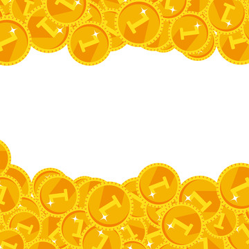 金色硬币边框插图