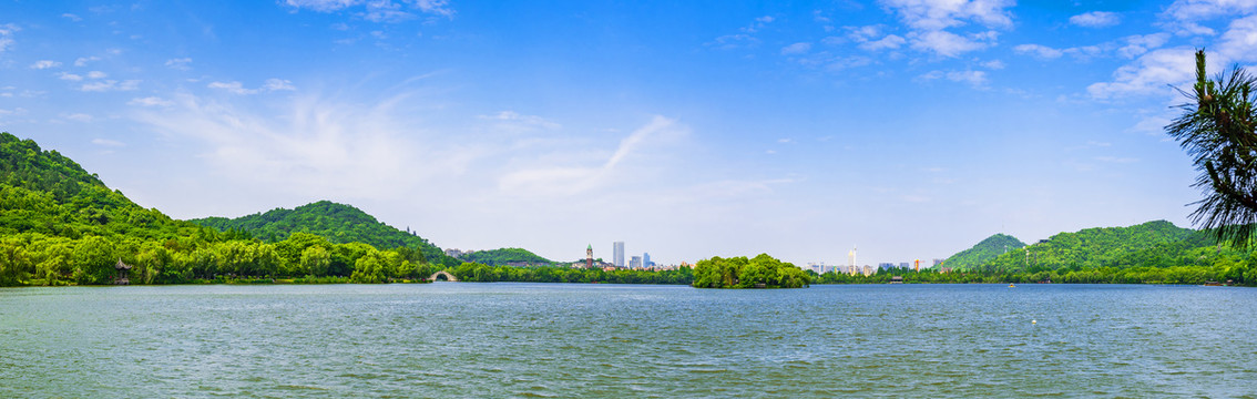 湘湖风景全景图