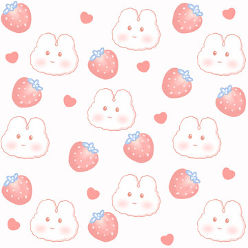 草莓兔子图案
