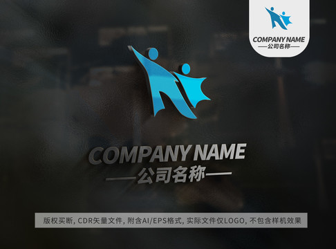 手拉手logo欢呼教育标志