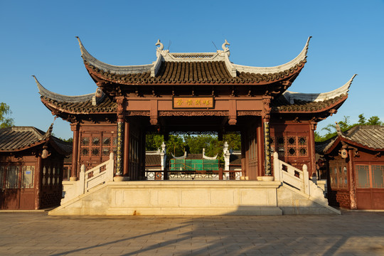 中式建筑古戏台景观