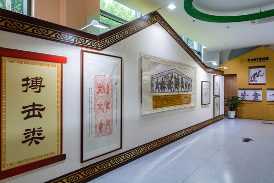汉代游戏运动类画像砖拓片展览