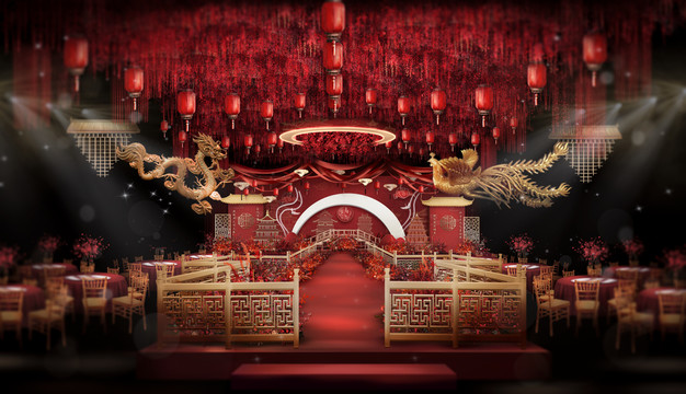 中式红色宫廷婚礼