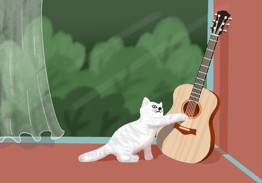 猫与吉他