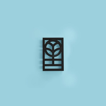 蓝调黑镂雕品牌形象树