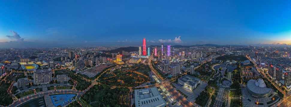 东莞中心广场全景夜景