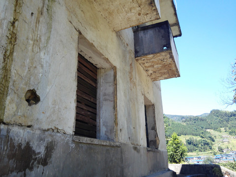 复古老建筑石屋旧屋乡村墙根