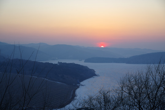 四平转山湖景区冬季景色