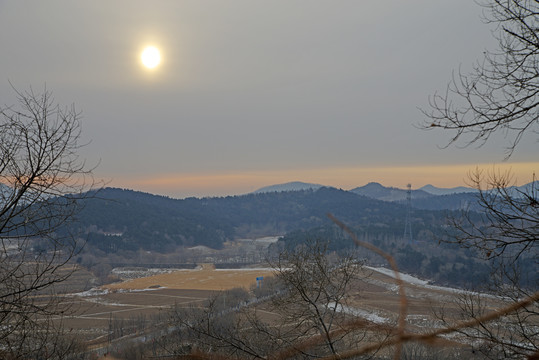 四平转山湖景区冬季景色