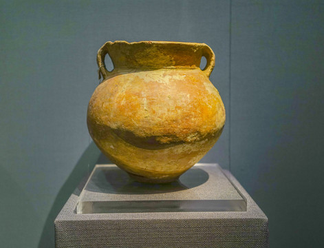 卡约文化双耳红陶罐古代陶器