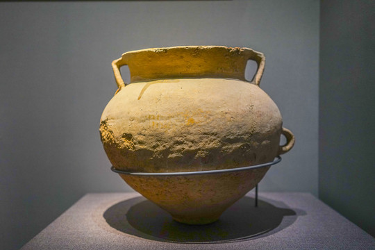 卡约文化四耳红陶罐古代陶器