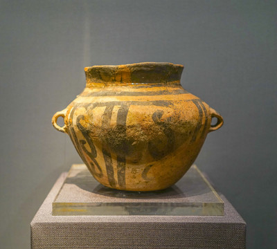 辛店文化双耳彩陶罐古代陶器