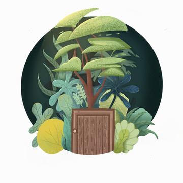 植物意境插画