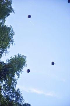 天空黑色气球