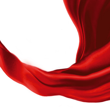 红色丝绸元素
