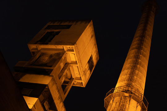 成都东郊记忆复古老建筑夜景