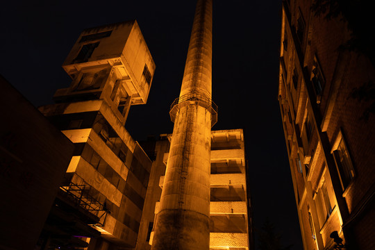 成都东郊记忆复古老建筑夜景