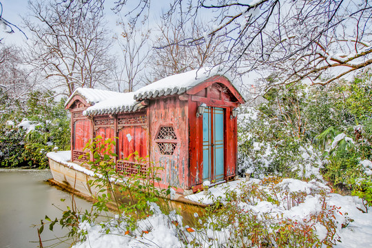 合肥包公园浮庄雪景