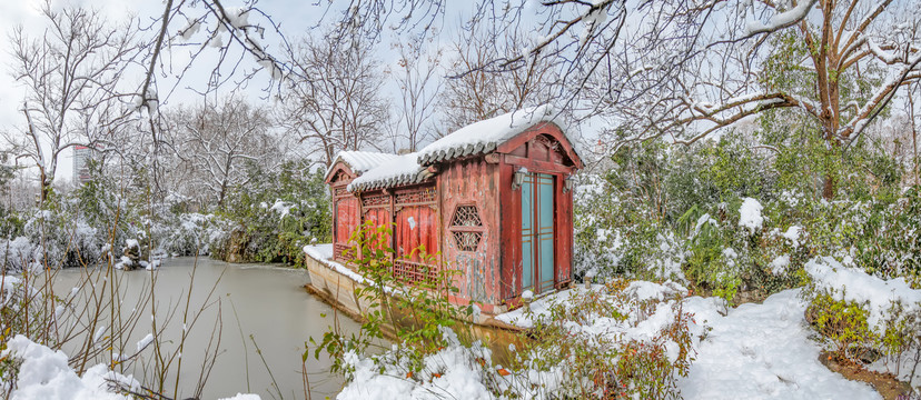 合肥包公园浮庄雪景