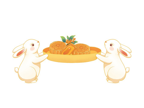 兔子搬月饼
