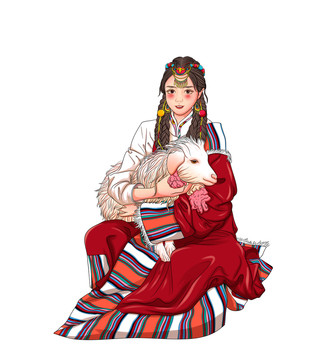 藏族人物女孩