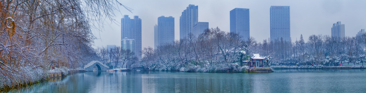 合肥包公园雪景全景图