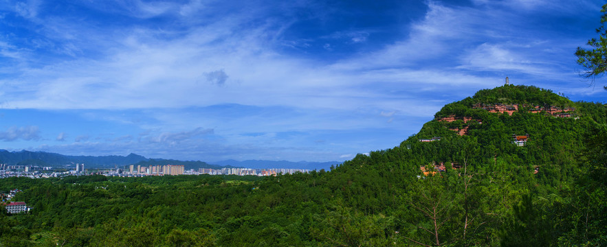 台州赤城山全景图
